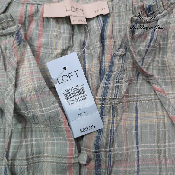 Loft Short Sleeve Mini Dress Size LP - Picture 2 of 5